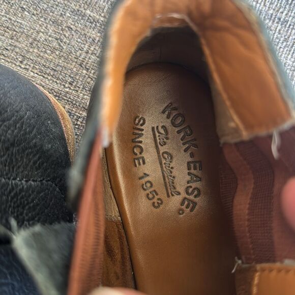 Kork-Ease Black Leather Women’s Ankle Boots Booties Slip On Low Heel Size 9M GUC - Picture 9 of 12